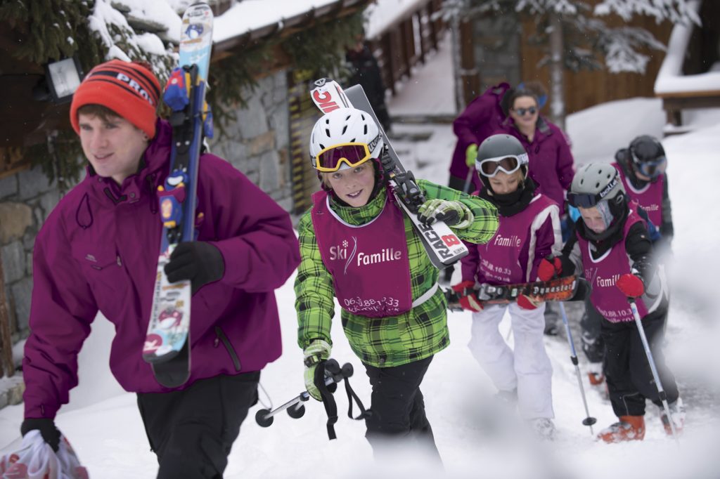family on the slopes
